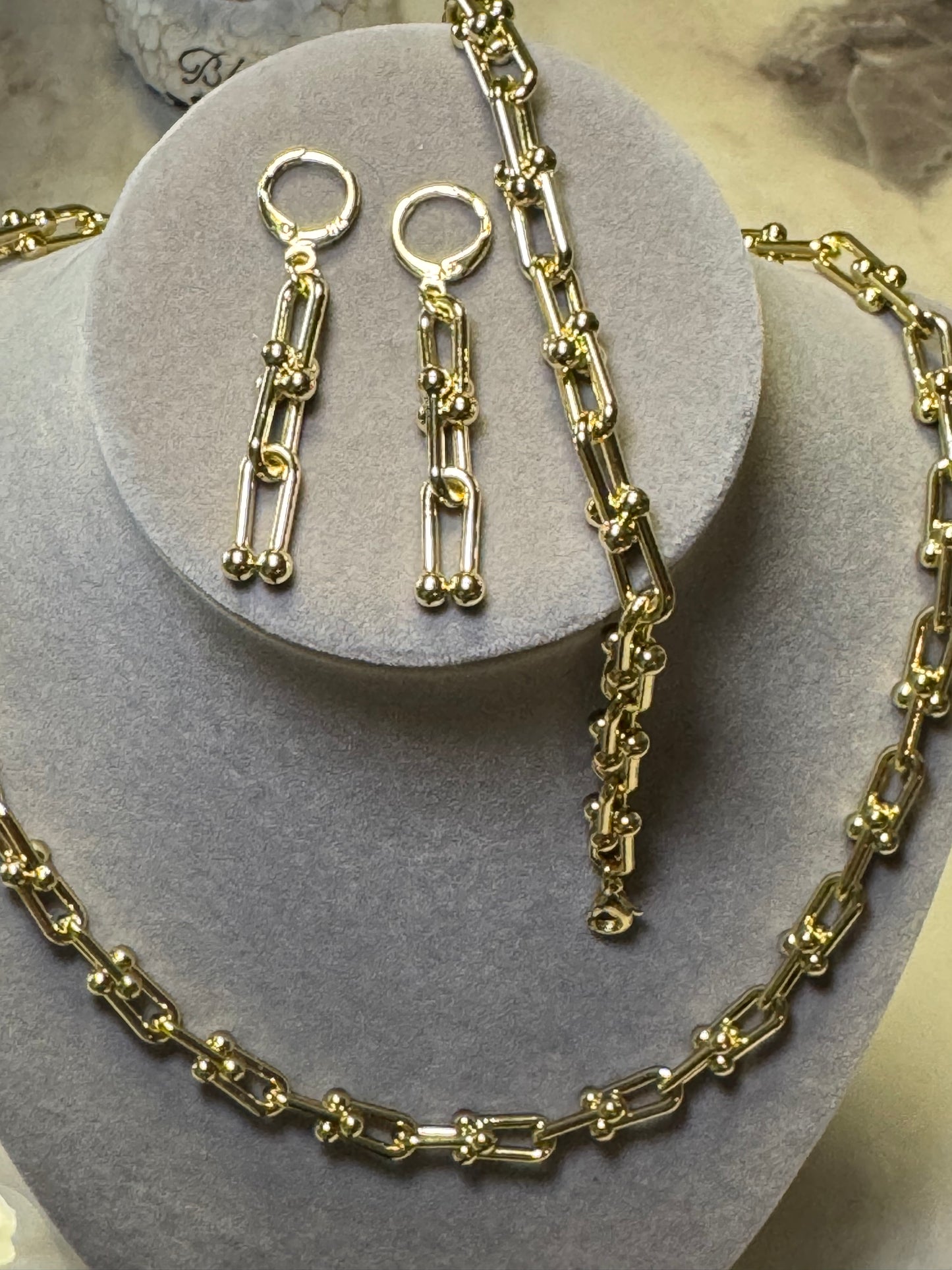 Elegant 14K Gold Plated Jewelry Set