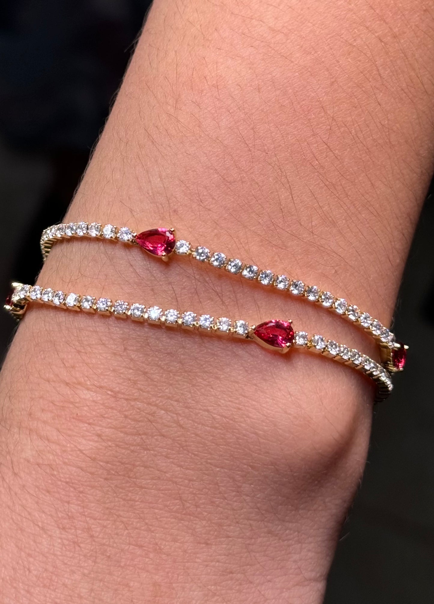 Rhinestones and Fucsia crystal Bracelet