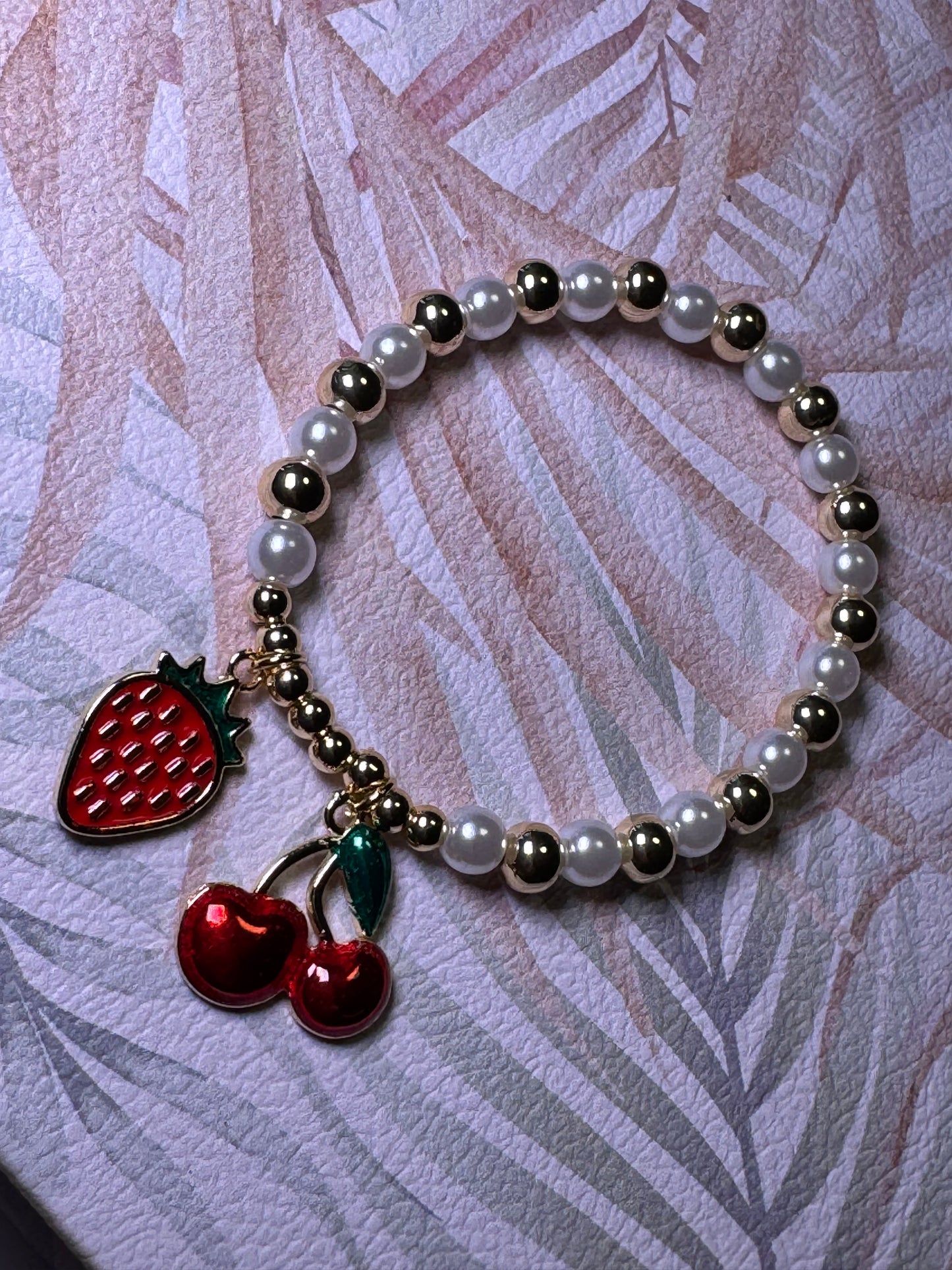 Bracelet with Cherry and Strawberry Charms
