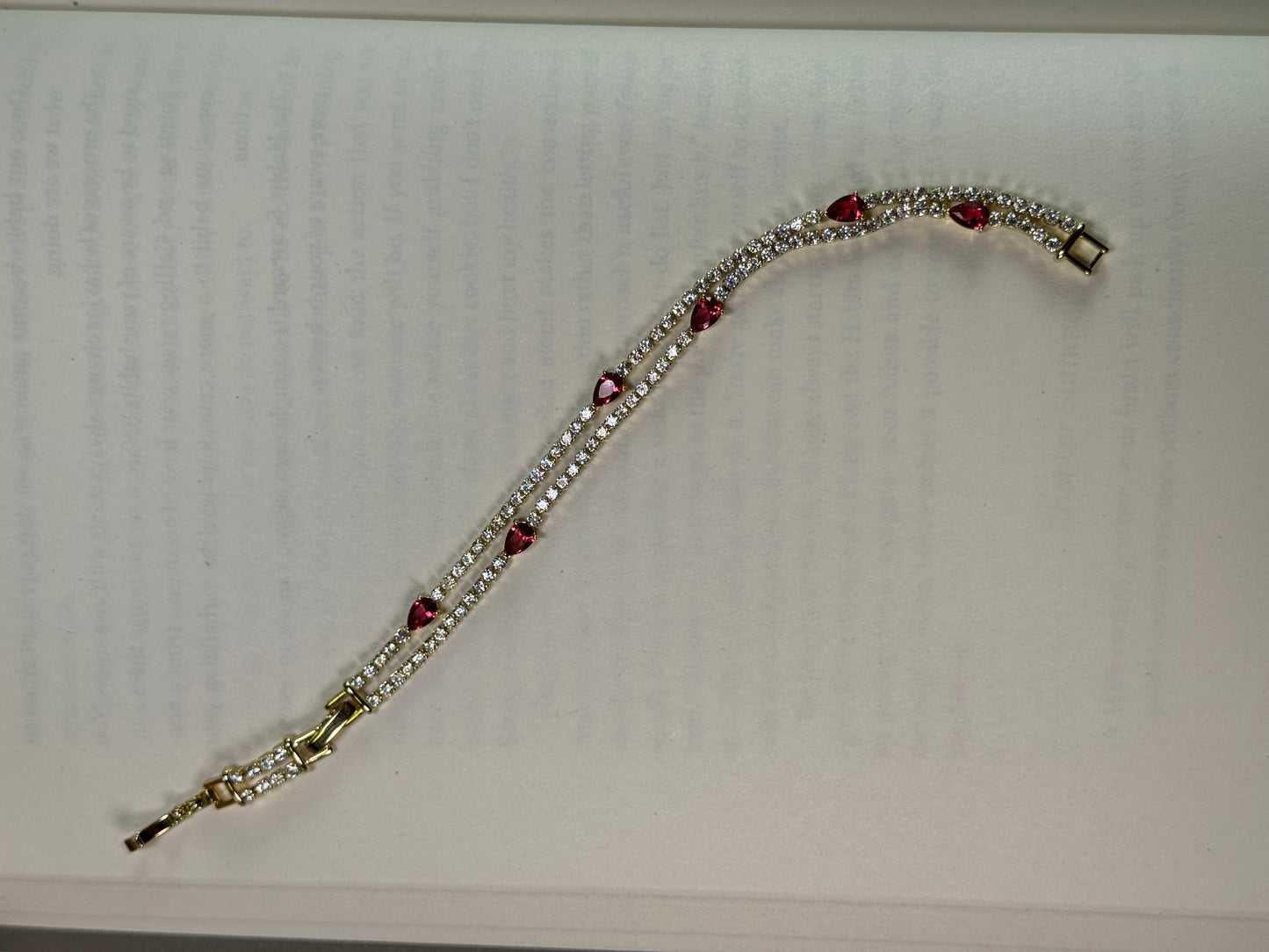 Rhinestones and Fucsia crystal Bracelet